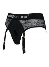 Черные трусики для насадок Diva Lingerie Harness - size L - Strap-on-me - купить с доставкой в Рязани