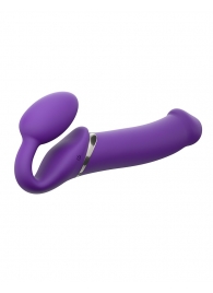 Фиолетовый безремневой вибрострапон Silicone Bendable Strap-On - size XL - Strap-on-me - купить с доставкой в Рязани
