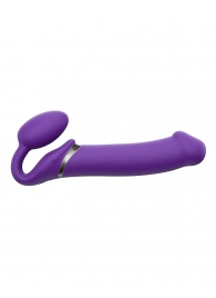Фиолетовый безремневой вибрострапон Silicone Bendable Strap-On - size XL - Strap-on-me - купить с доставкой в Рязани