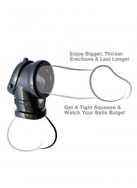 Черная насадка для пениса Cock Pipe with Ball-Stretcher - Pipedream - в Рязани купить с доставкой