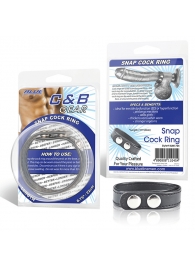 Кольцо на пенис SNAP COCK RING из искусственной кожи на клепках - BlueLine - в Рязани купить с доставкой