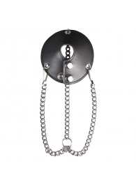 Утяжка для мошонки из искусственной кожи с цепочками PARACHUTE BALL STRETCHER - BlueLine - купить с доставкой в Рязани