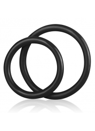 Набор из двух черных силиконовых колец разного диаметра SILICONE COCK RING SET - BlueLine - в Рязани купить с доставкой