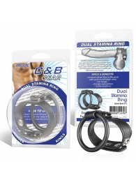 Двойное кольцо выносливости на пенис DUAL STAMINA RING - BlueLine - в Рязани купить с доставкой