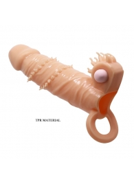 Телесная удлиняющая вибронасадка Penis Sleeve Connor - 17 см. - Baile - в Рязани купить с доставкой