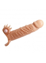 Телесная удлиняющая вибронасадка Penis Sleeve Connor - 17 см. - Baile - в Рязани купить с доставкой