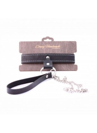 Узкий однослойный ошейник с поводком - Crazy Handmade - купить с доставкой в Рязани