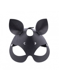 Черная кожаная маска  Кошка  с маленькими ушками - Crazy Handmade - купить с доставкой в Рязани