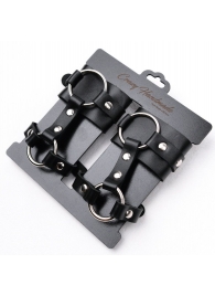 Черные наручники с креплением на кисть руки - Crazy Handmade - купить с доставкой в Рязани