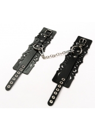 Узорчатые кожаные оковы с регулируемыми ремешками - Crazy Handmade - купить с доставкой в Рязани