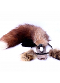 Игровой комплект: серебристая анальная пробка с пушистым хвостом и ободок-ушки - Crazy Handmade - купить с доставкой в Рязани