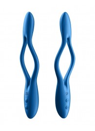 Синий многофункциональный вибратор для пар Satisfyer Elastic Game - Satisfyer