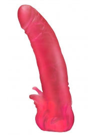 Розовая насадка для страпона с клиторальными лепестками - 18,5 см. - LOVETOY (А-Полимер) - купить с доставкой в Рязани