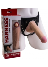 Страпон Harness из двух предметов: трусики с плугом и насадка-фаллос - 17 см. - LOVETOY (А-Полимер) - купить с доставкой в Рязани