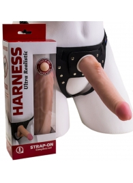 Реалистичный страпон Harness из трусиков и насадки-фаллоса - 18,5 см. - LOVETOY (А-Полимер) - купить с доставкой в Рязани