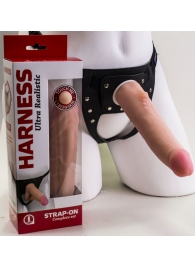 Реалистичный страпон Harness из трусиков и насадки-фаллоса - 18,5 см. - LOVETOY (А-Полимер) - купить с доставкой в Рязани