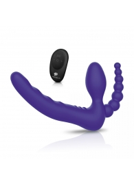 Фиолетовый безремневой страпон с пультом ДУ 7’’ Remote Control Strapless - 24 см. - Pegasus - купить с доставкой в Рязани