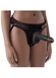 Женский темнокожий страпон Easy Strapon Set 7 Inch - 18 см. - Lovetoy - купить с доставкой в Рязани