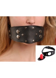 Чёрный кожаный кляп-фаллос - Sitabella - купить с доставкой в Рязани