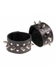 Чёрные напульсники с шипами и заклепками - Sitabella - купить с доставкой в Рязани