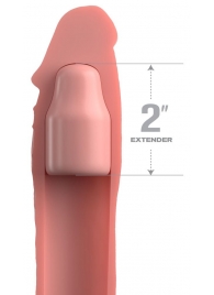 Телесная насадка-удлинитель 2 Inch Silicone X-tension with Strap - 20,3 см. - Pipedream - в Рязани купить с доставкой