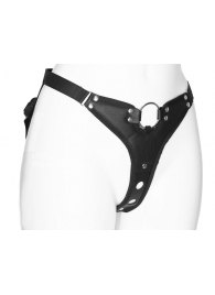 Черный женский пояс с вагинальной пробкой - LOVETOY (А-Полимер) - купить с доставкой в Рязани