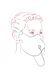 Красная неопреновая маска  Дог - Sitabella - купить с доставкой в Рязани