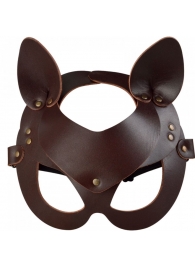 Коричневая кожаная маска  Кошечка - Sitabella - купить с доставкой в Рязани