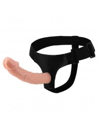 Гладкий фаллоимитатор с крупной головкой на ремешках - 19,7 см. - Baile - купить с доставкой в Рязани