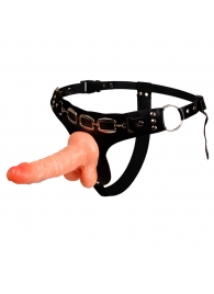 Реалистичный страпон на трусиках с заклепками - 15,7 см. - Baile - купить с доставкой в Рязани