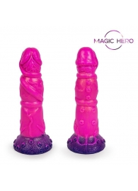 Розовый рельефный фантазийный фаллоимитатор - 20 см. - Bior toys - купить с доставкой в Рязани