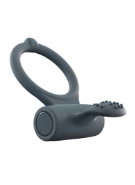 Серое перезаряжаемое эрекционное кольцо с вибрацией Power Clit - Dorcel - в Рязани купить с доставкой