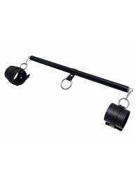 Черная распорка для ног с кожаными манжетами - Pecado - купить с доставкой в Рязани