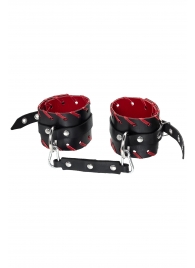 Черно-красные оковы из натуральной кожи - Pecado - купить с доставкой в Рязани