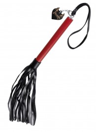 Черно-красная кожаная плеть - 50 см. - Pecado - купить с доставкой в Рязани