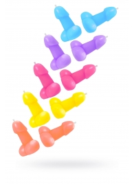 Набор из 10 разноцветных свечей в форме пениса - Pecado - купить с доставкой в Рязани