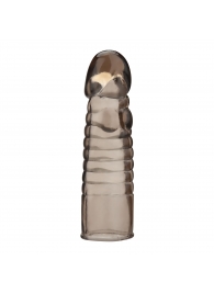 Дымчатая насадка-удлинитель Ribbed Realistic Penis Enhancing Sleeve Extension - 15,2 см. - BlueLine - в Рязани купить с доставкой