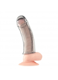 Текстурированная насадка на пенис Clear Textured Penis Enhancing Sleeve Extension - 16,5 см. - BlueLine - в Рязани купить с доставкой