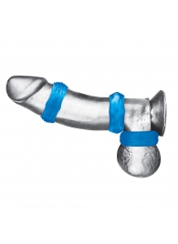 Комплект из трех голубых колец для эрекции 3-Pack Nuts   Bolts Stretch Cock Ring Set - BlueLine - в Рязани купить с доставкой