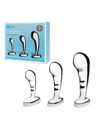 Набор из 3 стальных стимуляторов простаты Stainless Steel P-spot Training Set - b-Vibe - в Рязани купить с доставкой