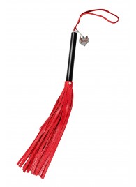 Красно-черная кожаная плеть - 50 см. - Pecado - купить с доставкой в Рязани