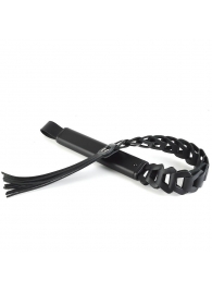 Черная кожаная плеть «Клеопатра» - 62 см. - Sitabella - купить с доставкой в Рязани