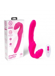 Розовый безремневой страпон на радиоуправлении Strapless Together - 22 см. - Together Toy - купить с доставкой в Рязани