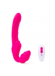 Розовый безремневой страпон на радиоуправлении Strapless Together - 22 см. - Together Toy - купить с доставкой в Рязани