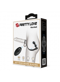 Черный вибростимулятор простаты с фиксацией кольцами Marshall - Baile - в Рязани купить с доставкой