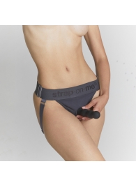 Серые трусики для фиксации насадок Strap-on-me Harness Lingerie Unique - Strap-on-me - купить с доставкой в Рязани