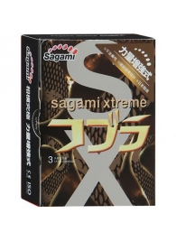 Суженные к основанию презервативы Sagami Xtreme COBRA - 3 шт. - Sagami - купить с доставкой в Рязани