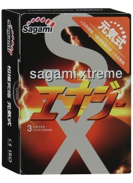Презервативы Sagami Xtreme ENERGY с ароматом энергетика - 3 шт. - Sagami - купить с доставкой в Рязани