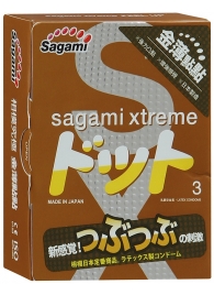 Презервативы Sagami Xtreme FEEL UP с точечной текстурой и линиями прилегания - 3 шт. - Sagami - купить с доставкой в Рязани