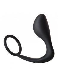 Черное эрекционное кольцо с анальной пробкой Anal Plug With Cockring - Dream Toys - в Рязани купить с доставкой